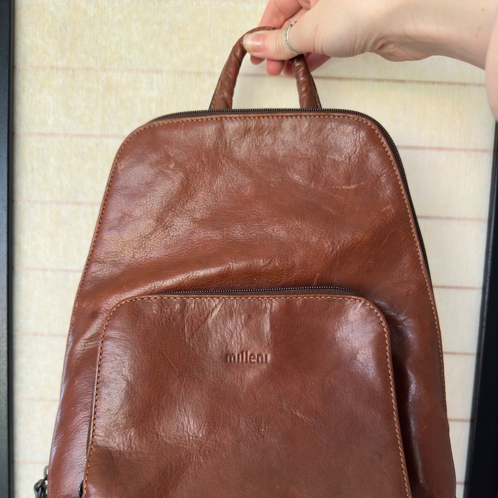 Authentic Milleni Vintage Italian Leather Backback